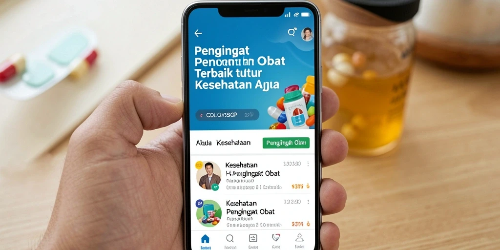 Antarmuka COLOKSGP menampilkan pengingat obat yang jelas dan mudah dipahami.
