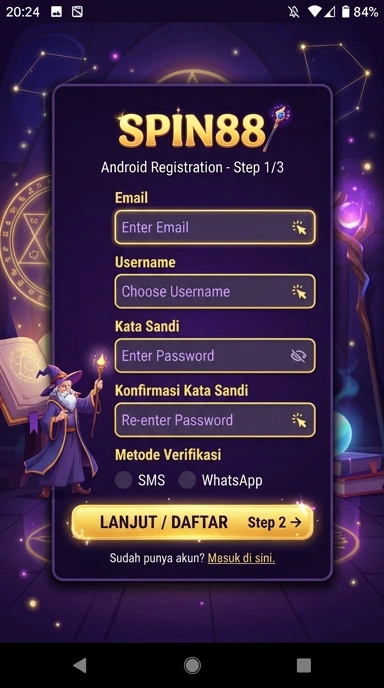 Panduan Registrasi Akun Baru spin88 untuk Android